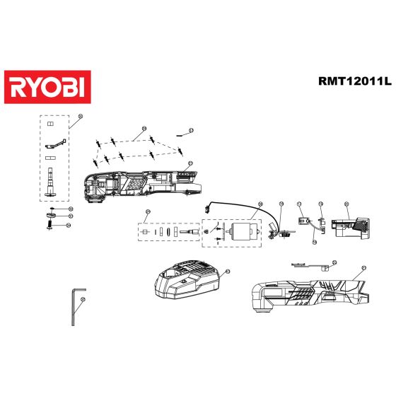 Ryobi RMT12011L Spare Parts List Type: 5133001154